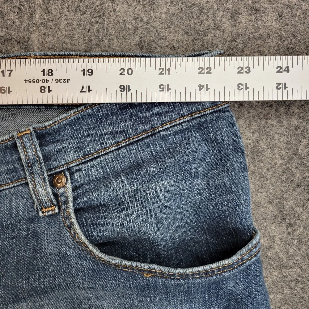 Wrangler Jeans Mens 44x30 Blue Denim Stretch Faded Grunge Straight Fit Americana